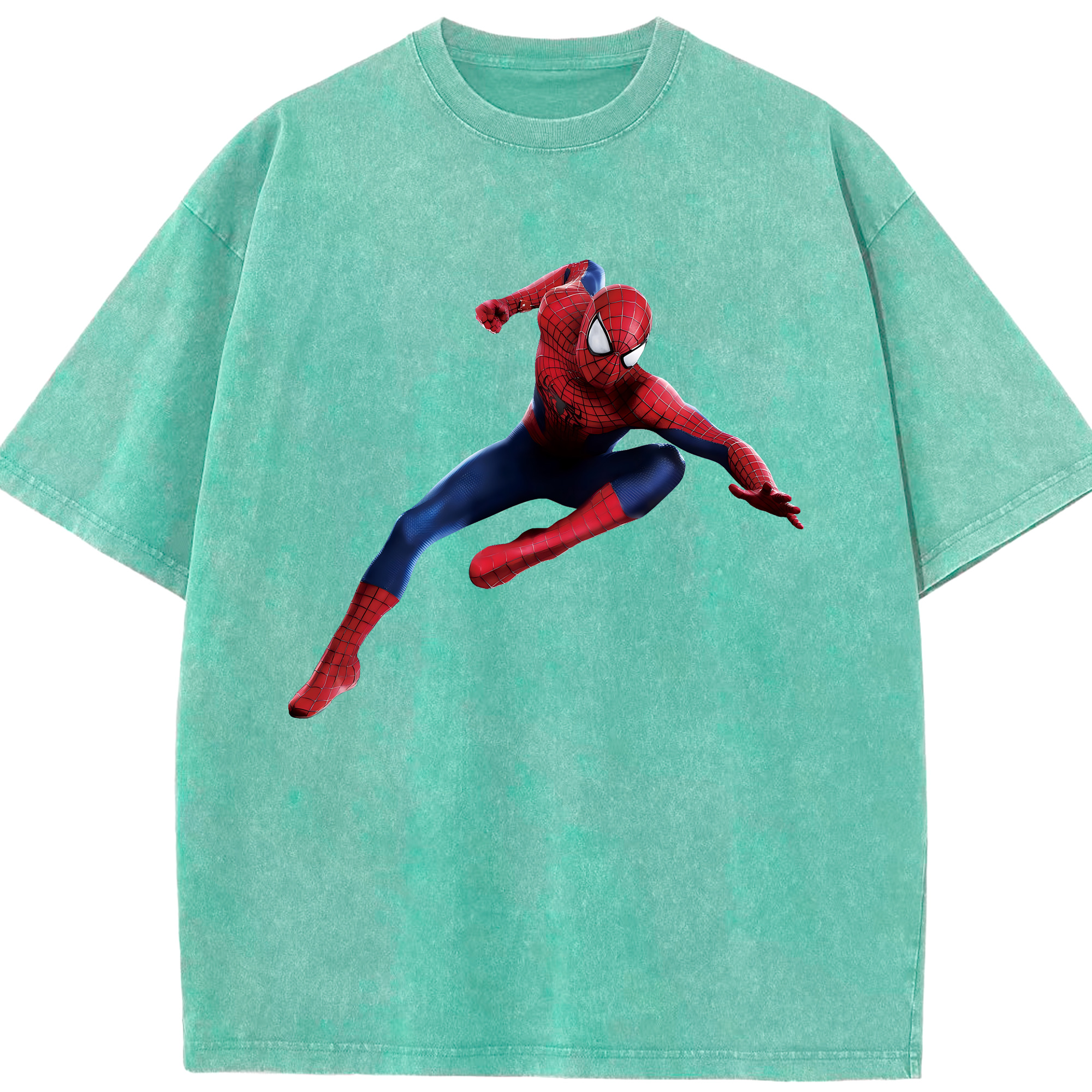 （画像用） Spider Man スパイダーマン 綿100% ヴィンテージ風 半袖Tシャツ（フロントプリント）